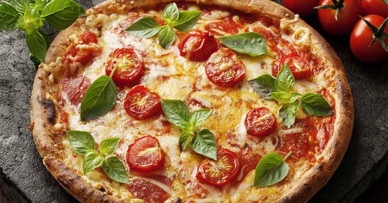 Pizza margherita à longue fermentation